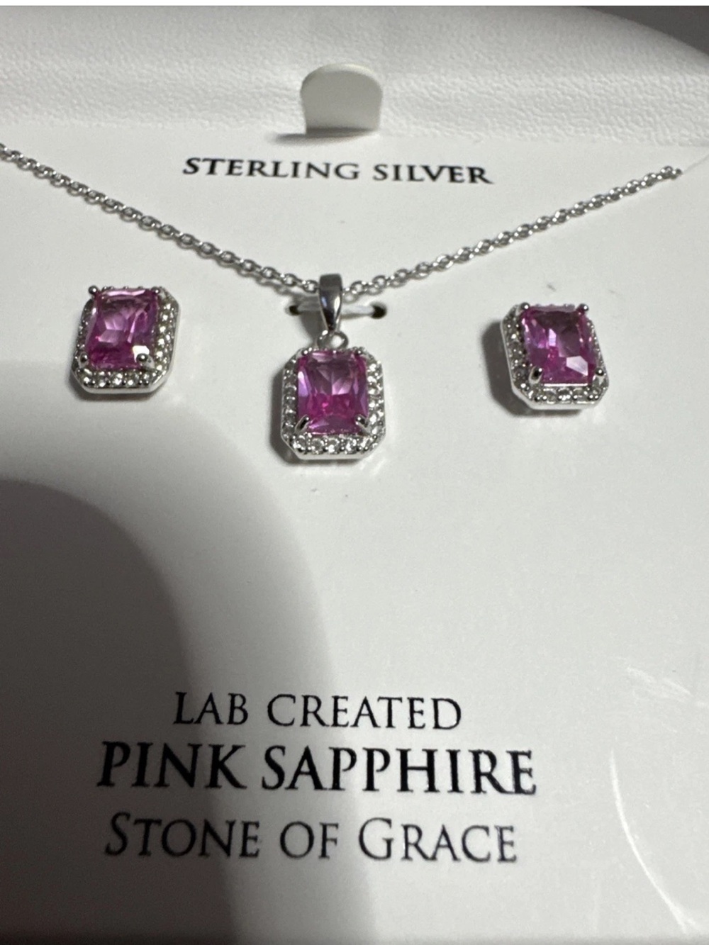 Macy's Sterling Silver Pink Sapphire  and white sapphires 925 sterling silver.